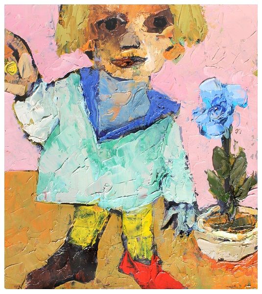 Nr. 8, Öl a. Karton, 22,5x20cm