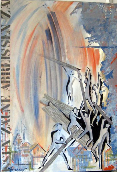 Grenzenlos 1, Acryl a. LW, 100x70cm