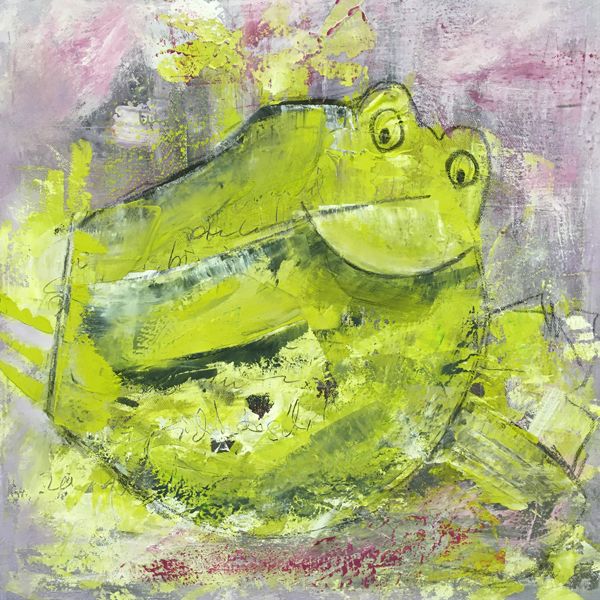 Froschgrün, Eitempera, 40x40cm