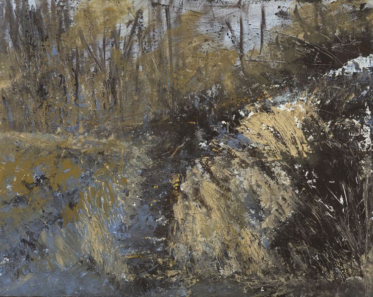 PetraKnauer Landschaft Moor XII Acryl auf Leinwand Mischtechnik 80x60x45cm 2025 ergebnis 2