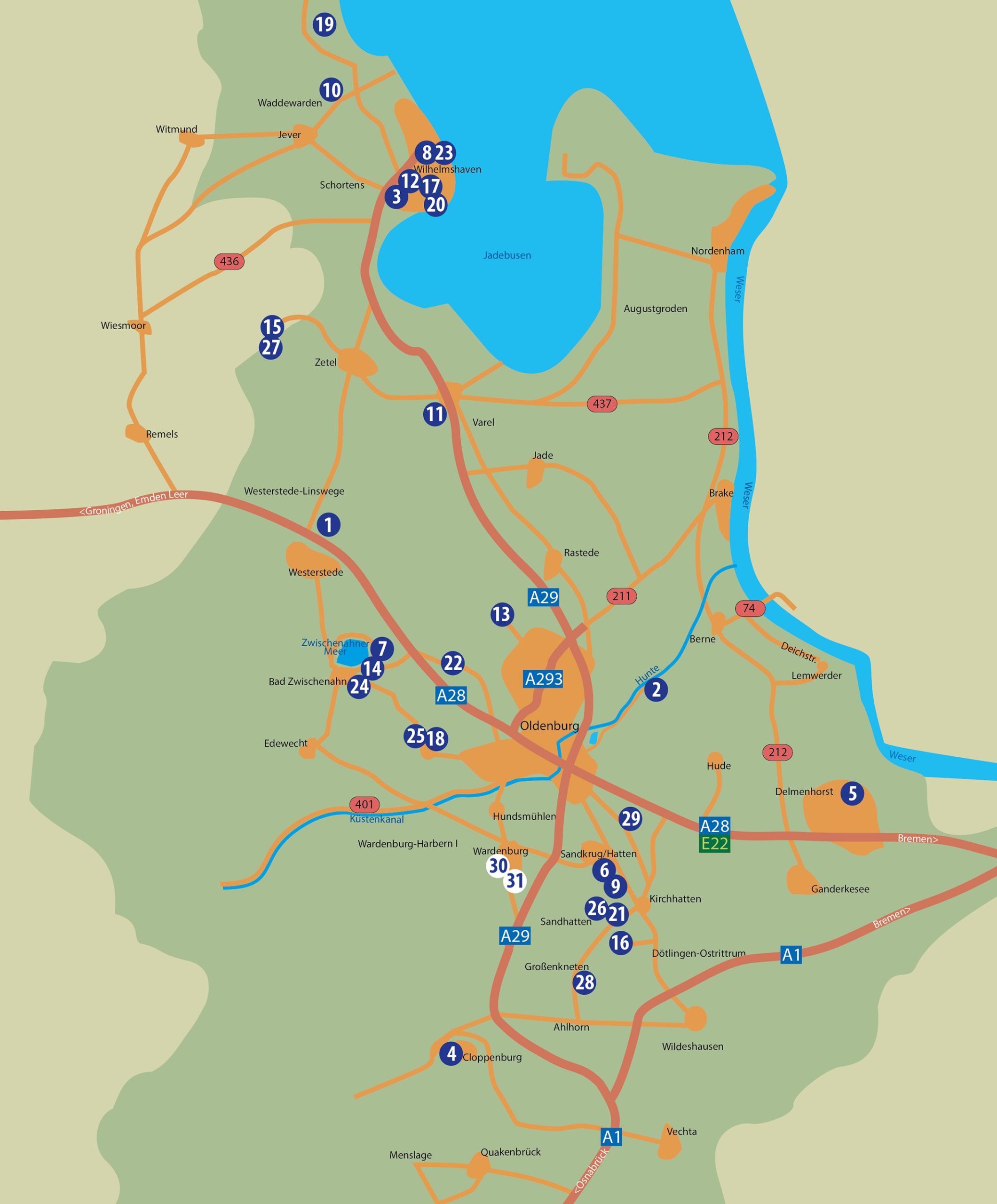 Karte Region Oldenburg offene Arteliers scaled