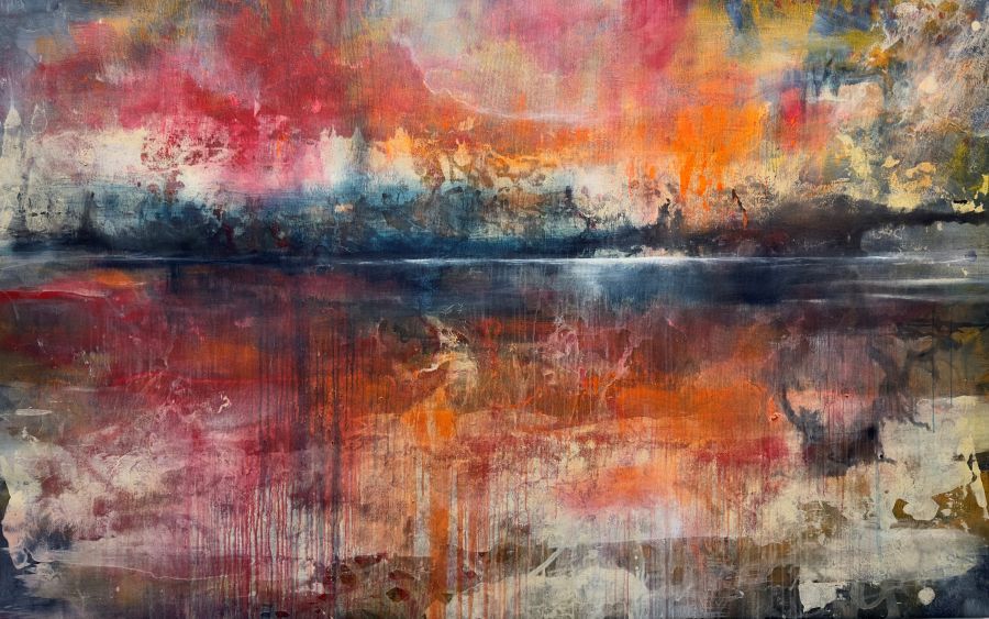 Elke Langer AAMU Acryl Seewasser auf Leinwand 190 cm x 120 cm 2025 ergebnis