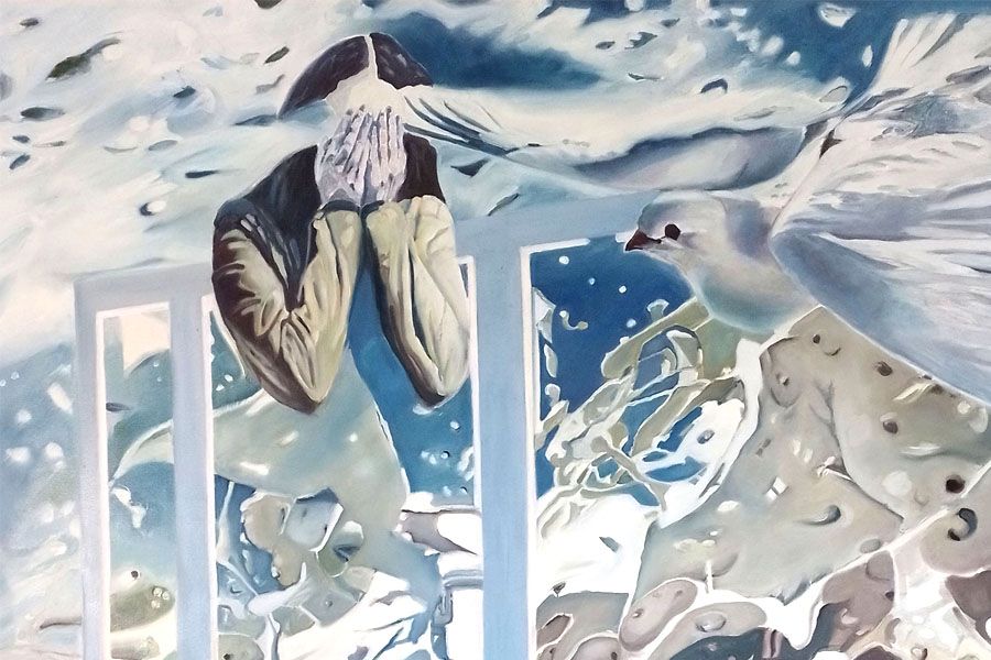 Wera Gruenwald Glaube und Hoffnung Oel auf Leinwand 150 cm x 150 cm ergebnis